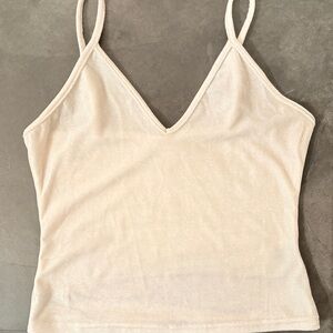 Elegant Cream Spaghetti Strap Top